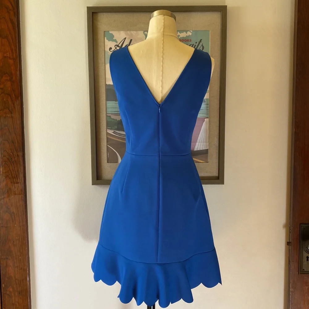 J Crew Royal Blue Scalloped- Hem Dress - Picture 2 of 7